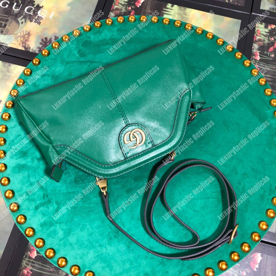 G*u*i re(belle) small shoulder bag leather emerald green