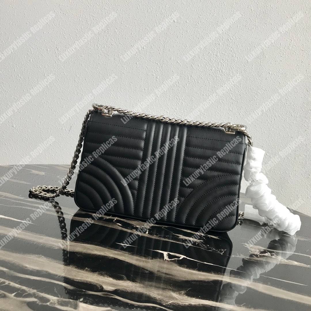 Pra*a diagramme medium leather bag black