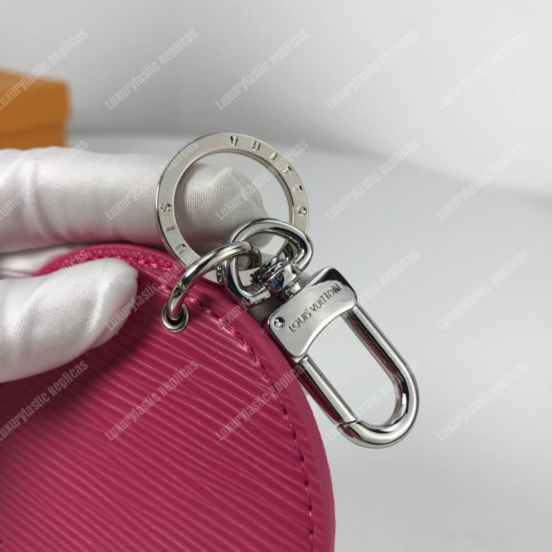 LV Mirror Bag Charm & Key Holder Epi Leather Fuchsia