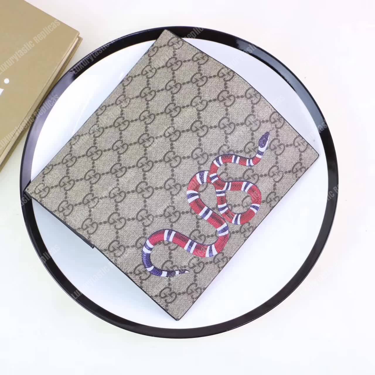 G*u*i kingsnake print gg sup*e long wallet