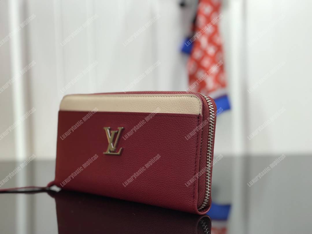 LV Lockme Zippy Wallet Lie de Vin