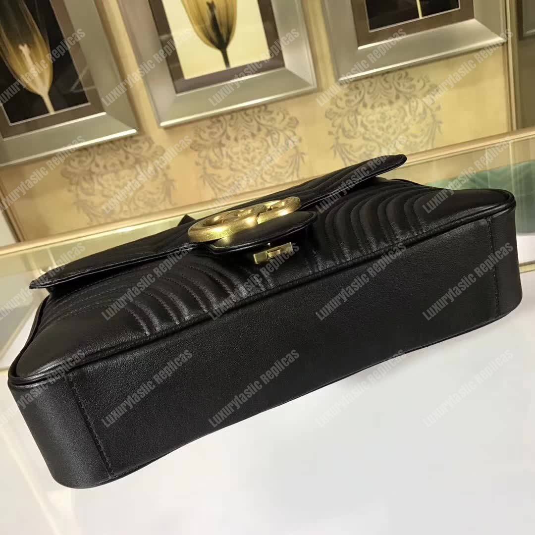 G*u*i gg marmont medium matelasse shoulder bag black