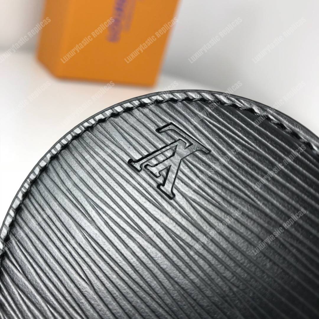 LV Mirror Bag Charm & Key Holder Epi Leather Black