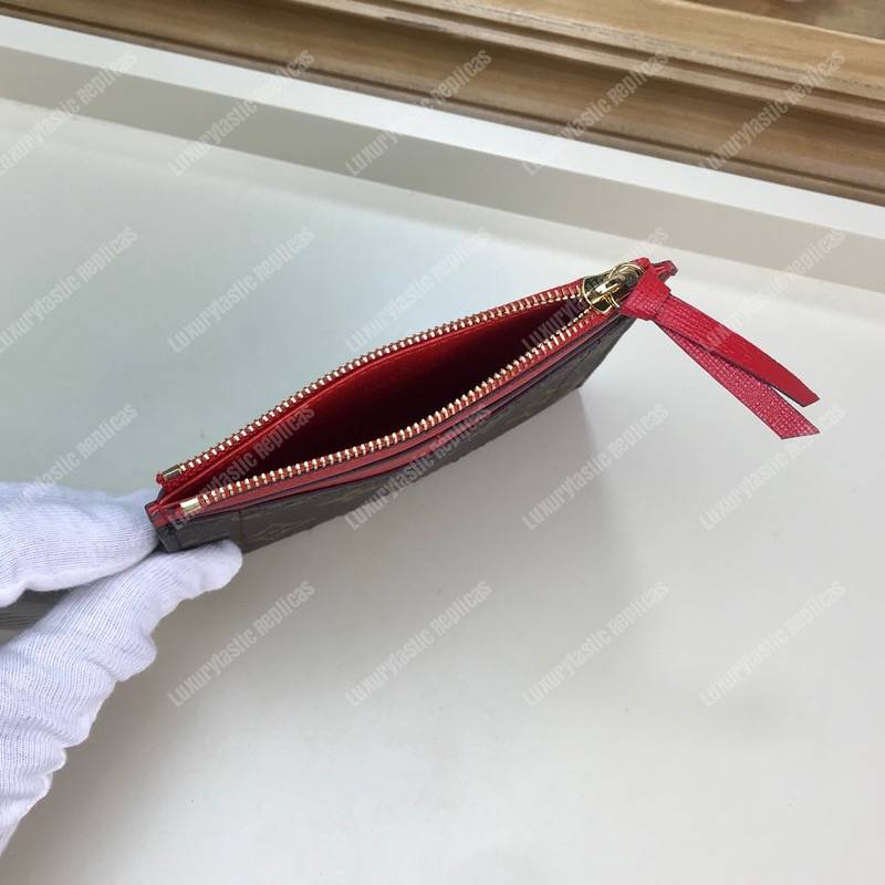 LV Zipped Card Holder Monogram Red