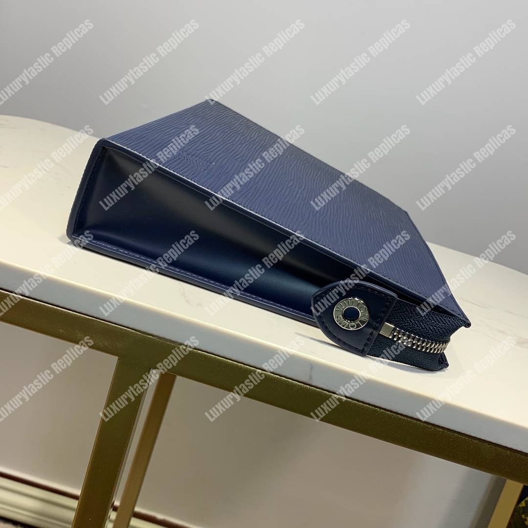 LV Pochette Voyage MM Epi Leather Blue