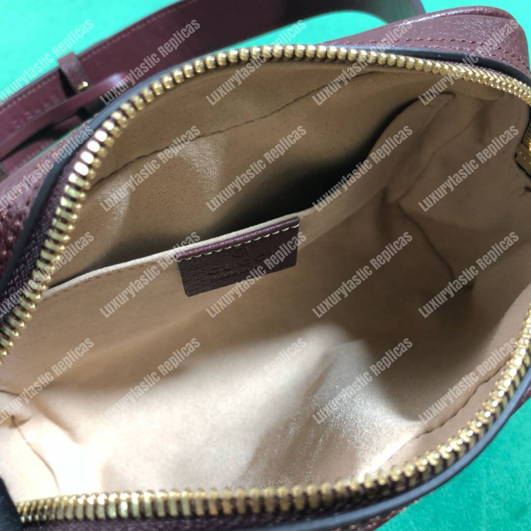 G*u*i ophidia burgundy leather small belt bag