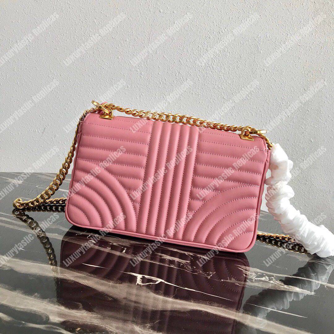 Pra*a diagramme medium leather bag pink