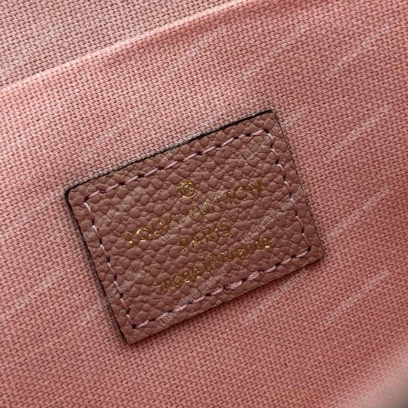 LV Pochette Felicie Monogram Empreinte Leather Rose Poudre