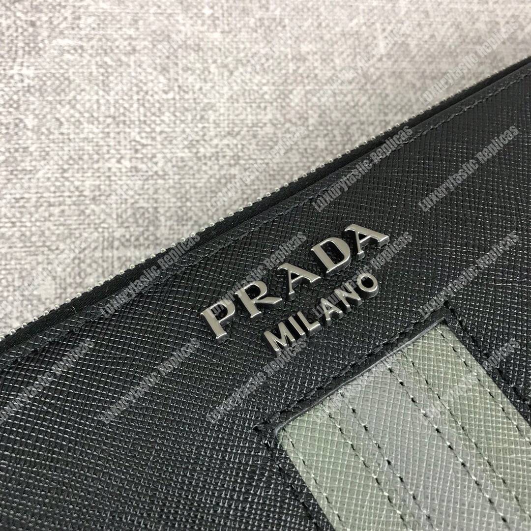 Pra*a saffiano leather men’s bag grey