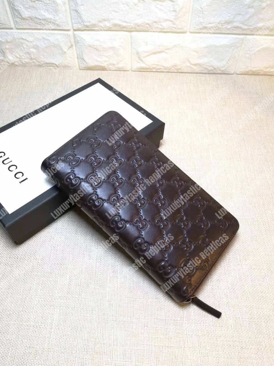 G*u*i gg signature continental zip around wallet black