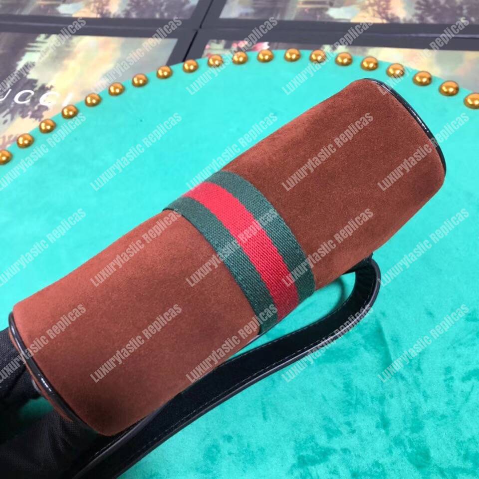 G*u*i ophidia suede small belt bag chestnut