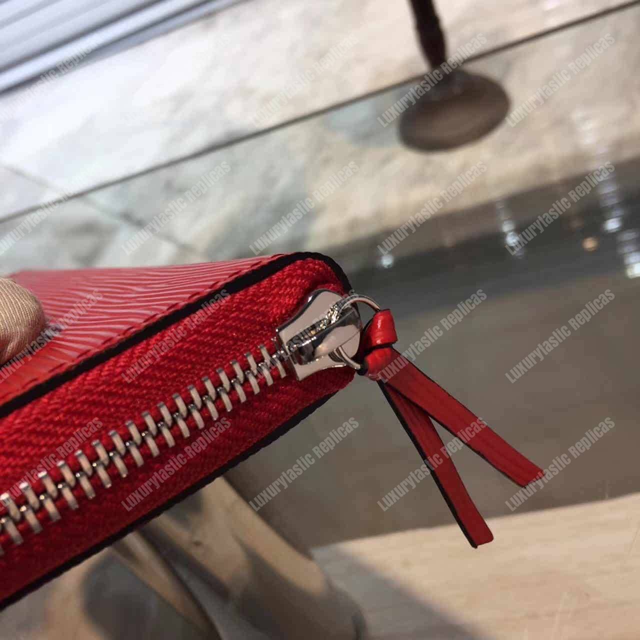 LV Clemence Wallet Epi Leather Coquelicot