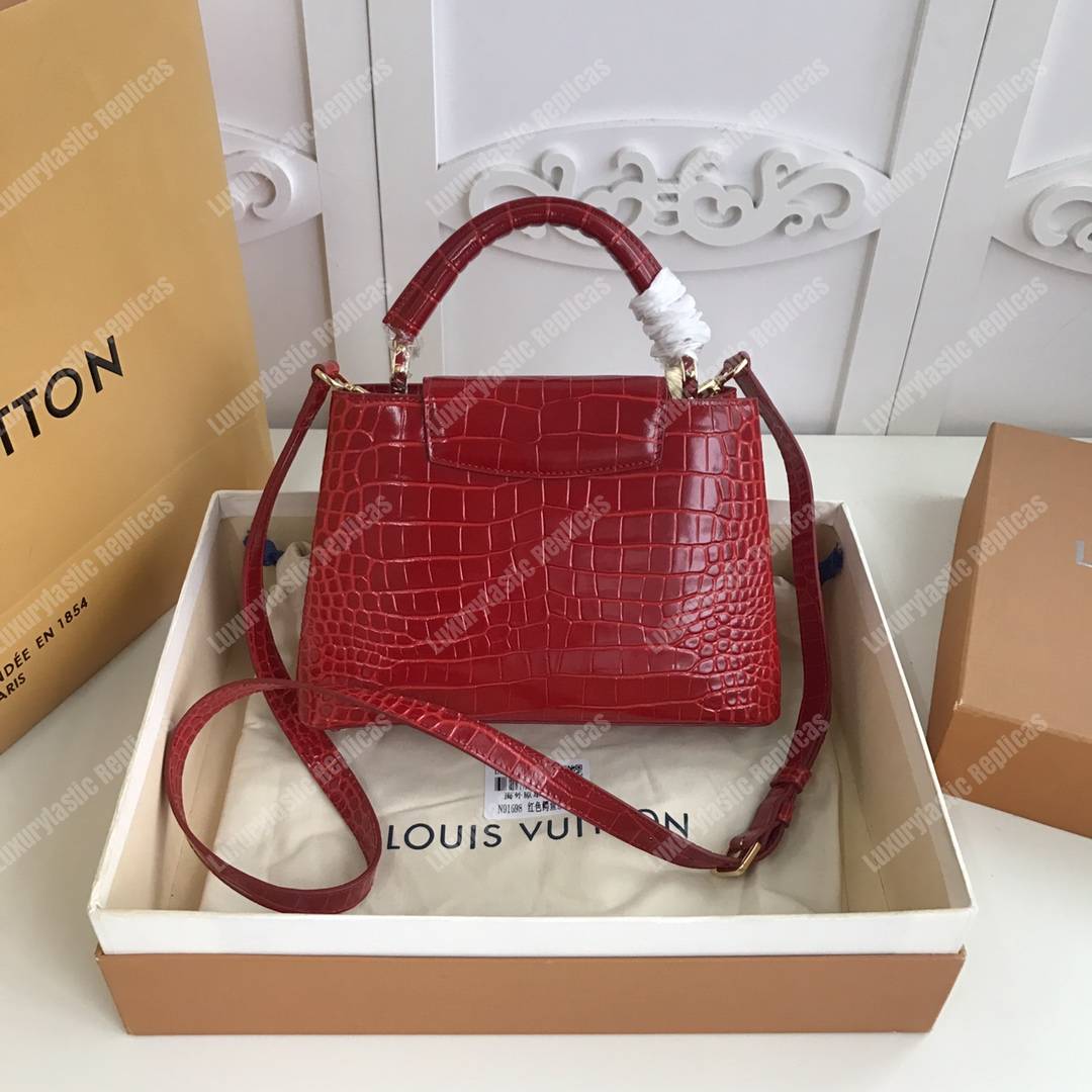 LV Capucines BB Crocodilien Mat Cerise