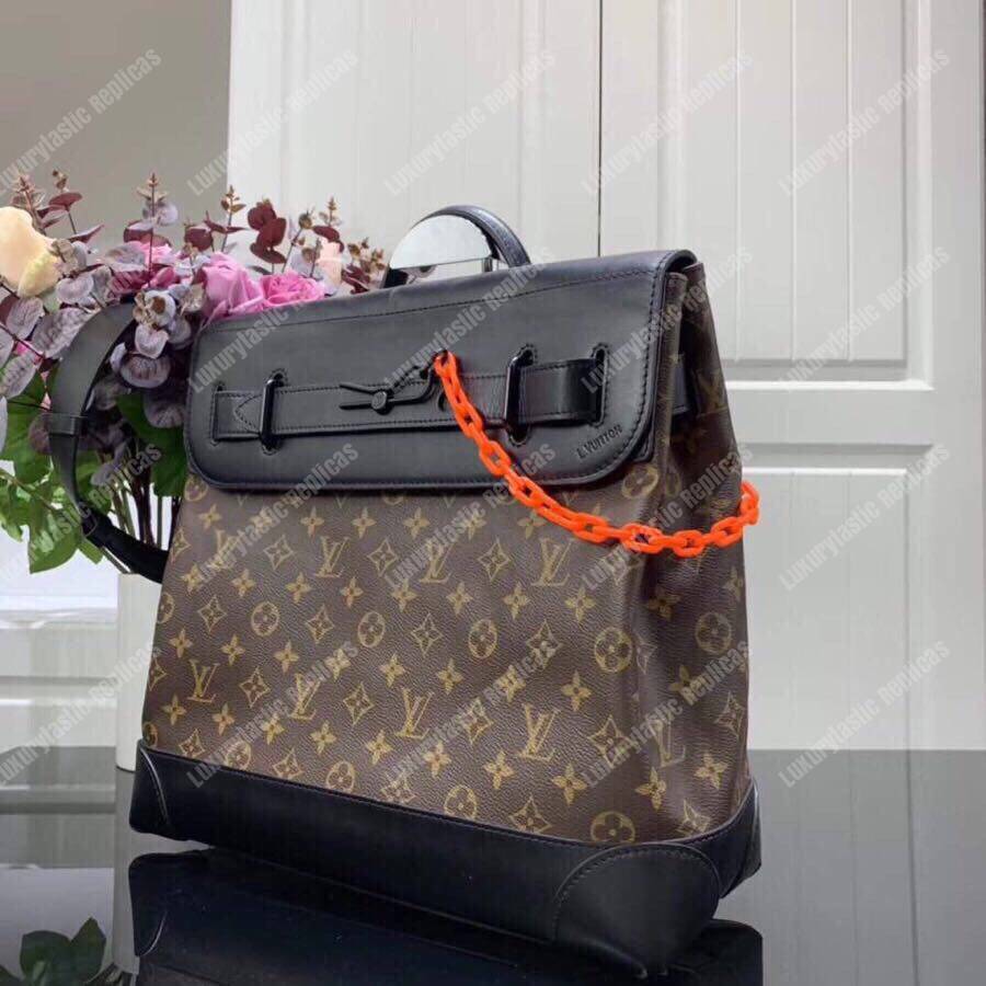 LV Steamer PM Taiga Leather Monogram Brown