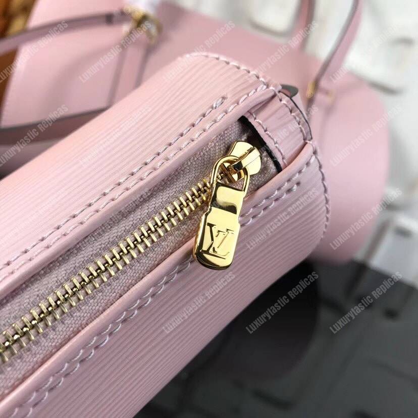 LV Soufflot Bag Black Epi Leather Pink