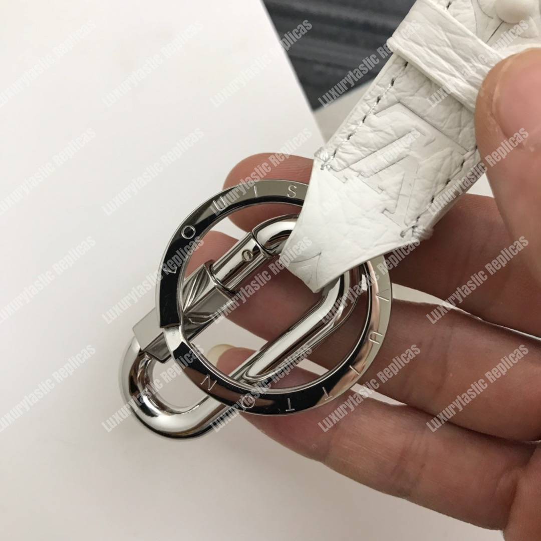 LV Harness Dragonne Bag Charm and Key Holder Taurillon leather White