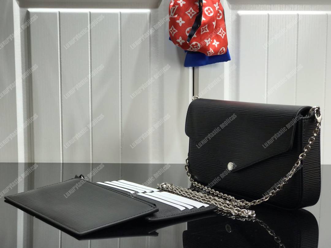 LV Pochette Félicie Epi Leather Noir