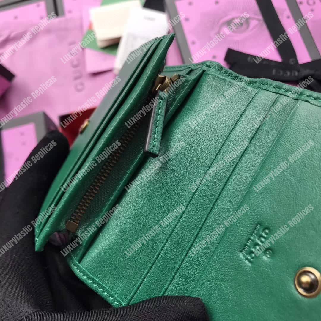 G*u*i gg marmont card case velvet emerald green