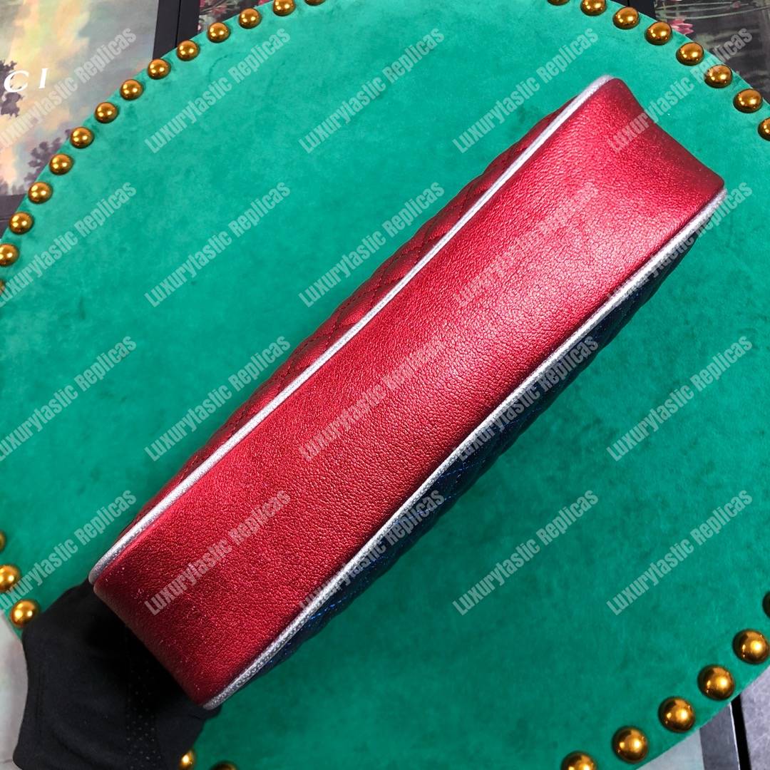 G*u*i laminated leather small shoulder bag red/white