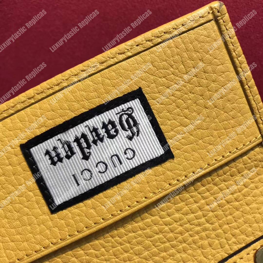 G*u*i garden leather key case yellow with bat