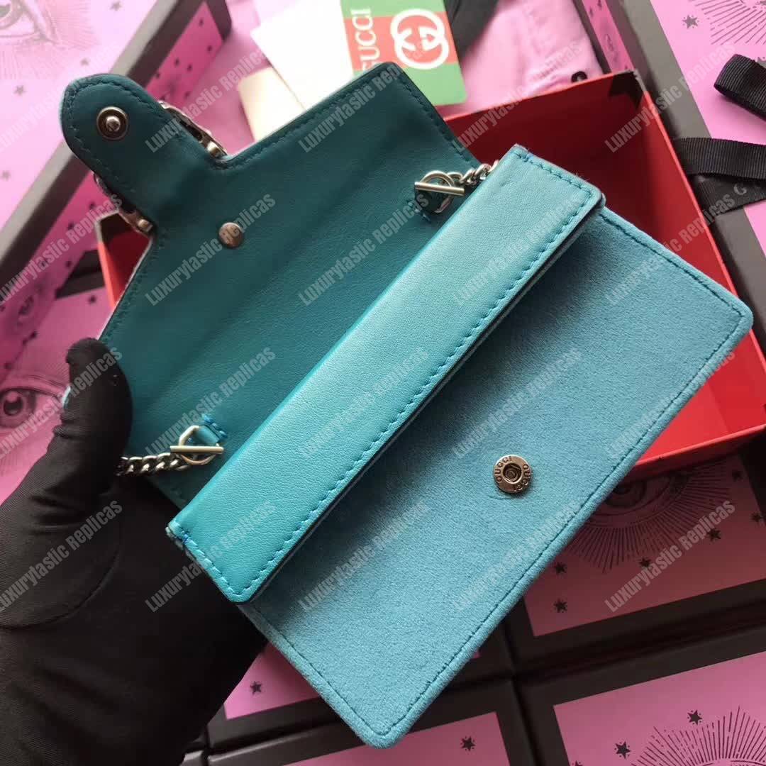 G*u*i dionysus suede super mini bag peacock blue