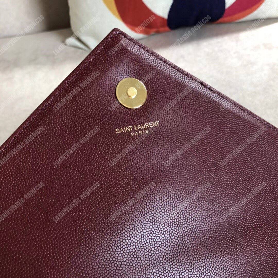 Saint Laurent Large Envelope Chain Bag Dark Red