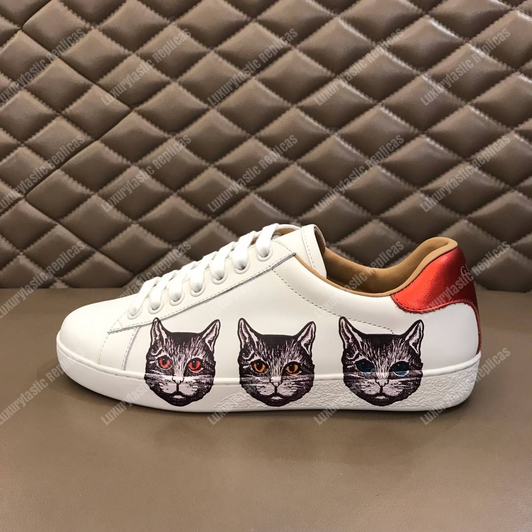 G*u*i ace sneaker with mystic cat white