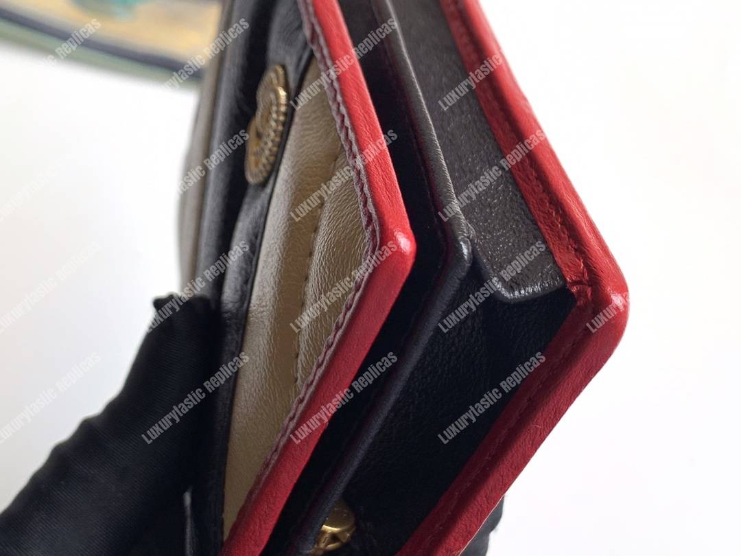 G*u*i gg marmont card case wallet black beige