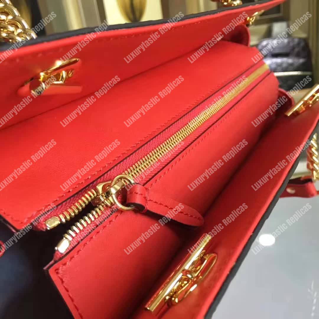 G*u*i signature medium top handle bag red