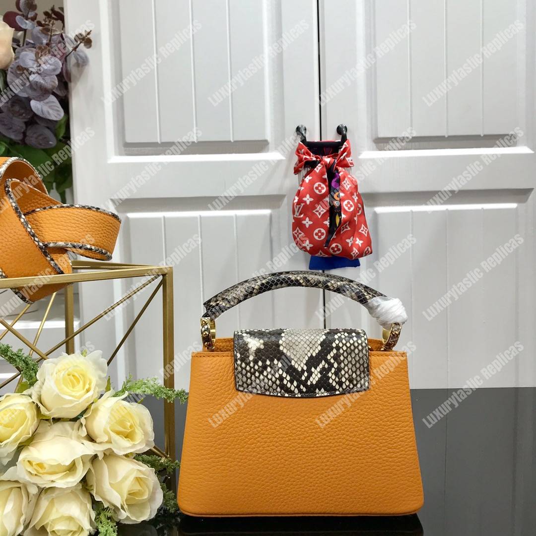 LV Capucines Mini Taurillon Python Jaune