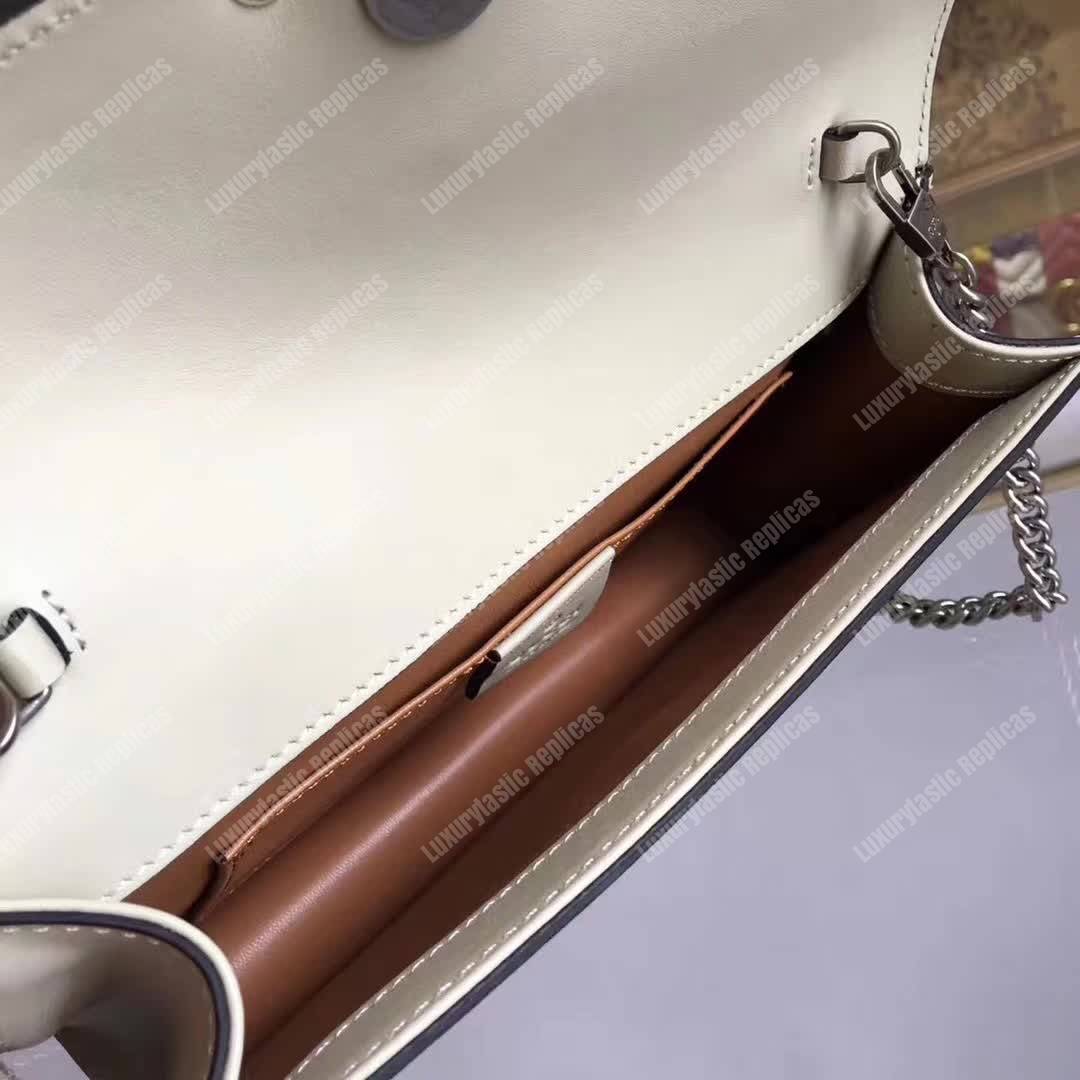 G*u*i lilith leather shoulder bag white