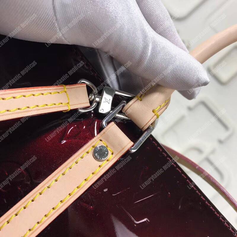 LV Monogram Vernis Neo Triangle Bag Amarante