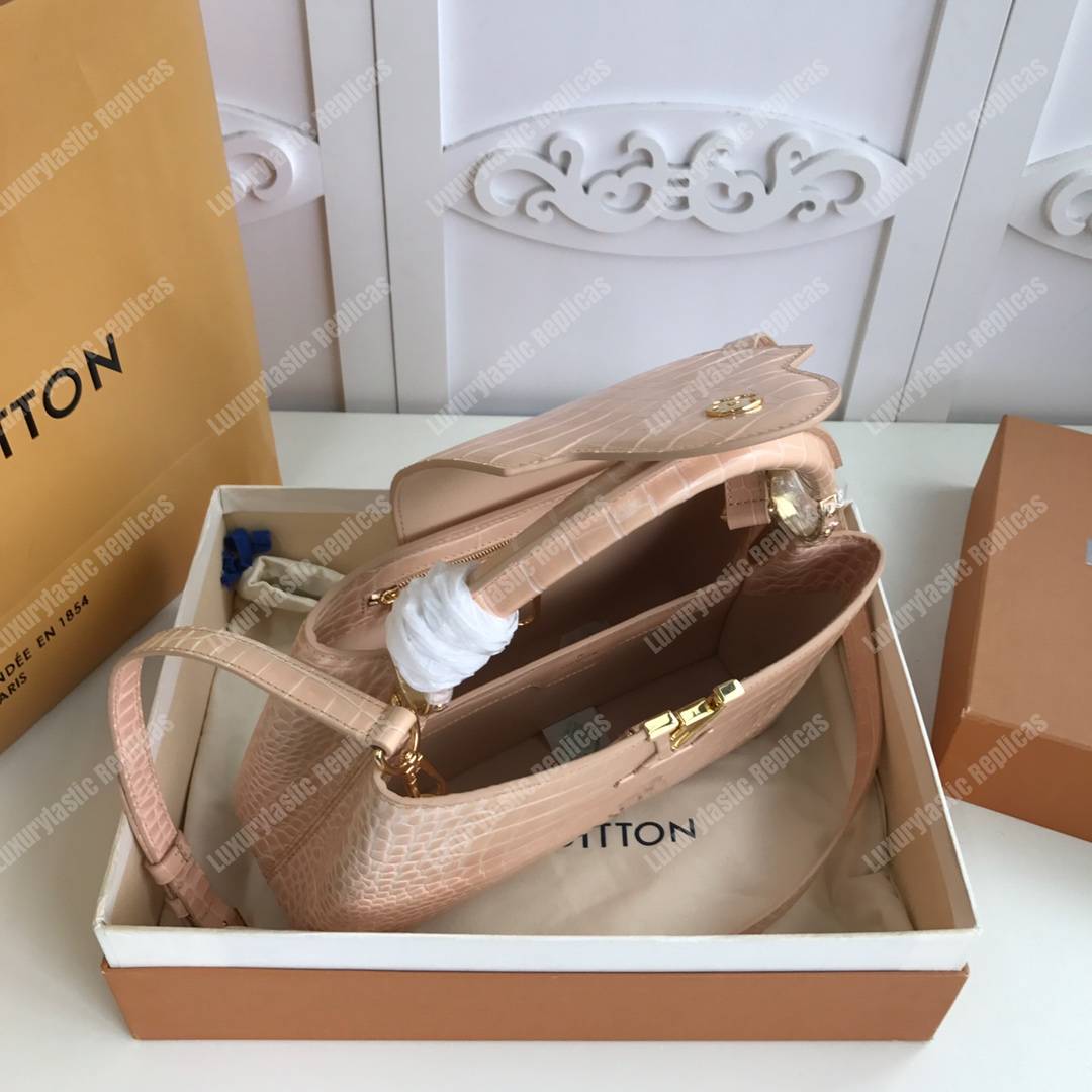 LV Capuccines PM Crocodilien Mat Dune