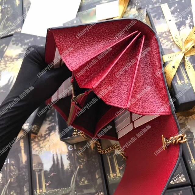 G*u*i embroidered leather mini shoulder bag red