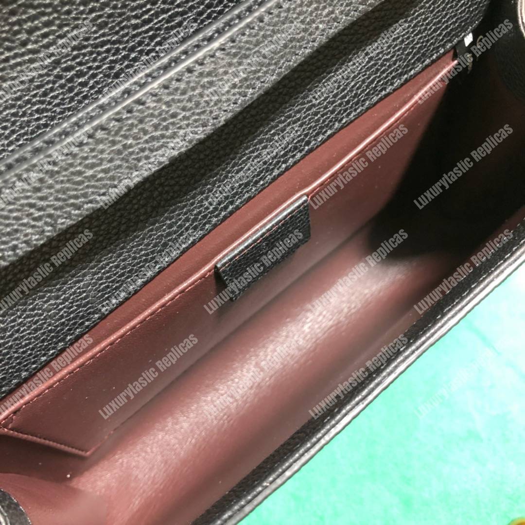 G*u*i zumi black smooth leather small shoulder bag