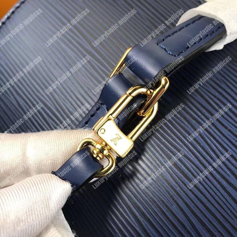 LV Soufflot Bag Black Epi Leather Blue