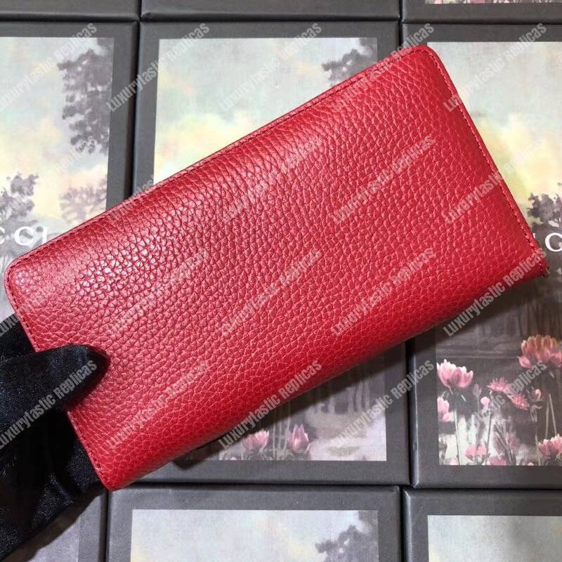G*u*i garden leather zip around wallet red with butterfly