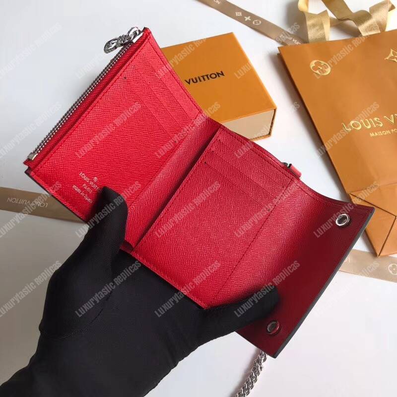 l**is V*t*n x sup*e rivets chain wallet epi canvas red