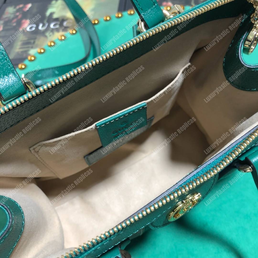 G*u*i ophidia gg flora small tote bag green