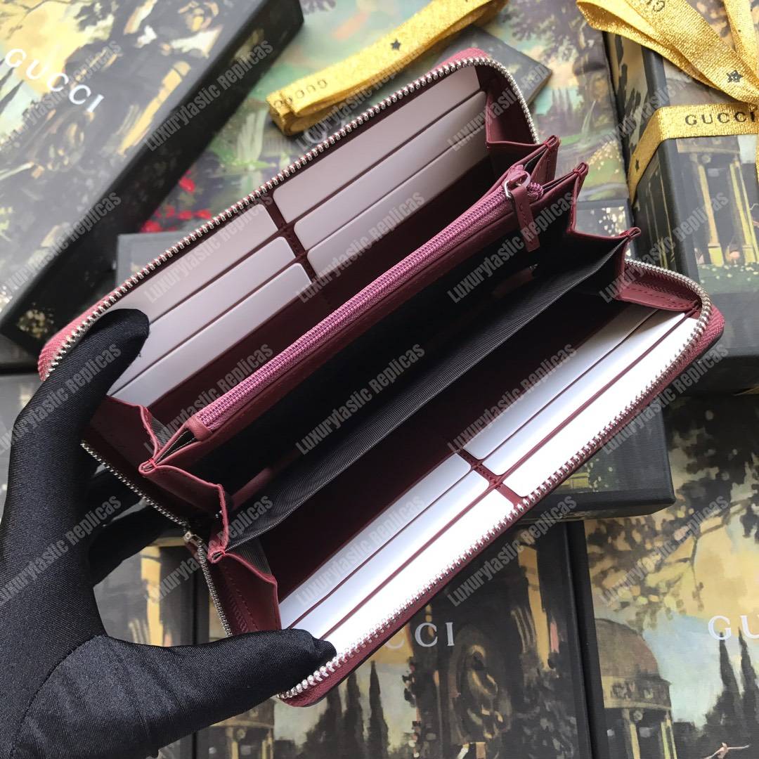 G*u*i gg blooms sup*e zip around wallet antique pink