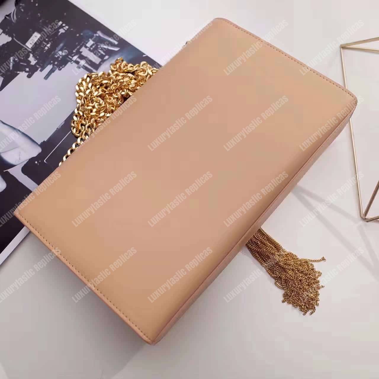 Saint Laurent Kate Medium With Tassel In Smooth Leather Powder