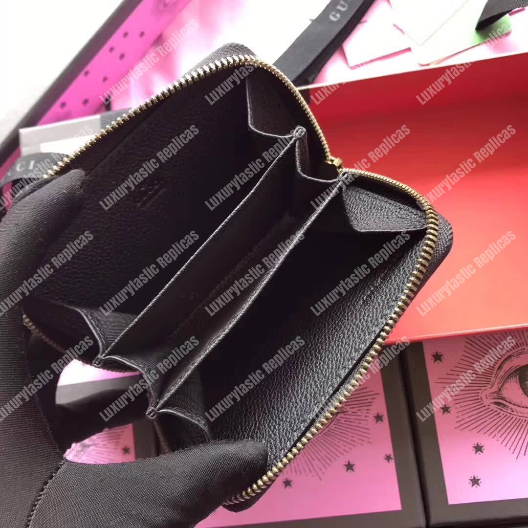 G*u*i print leather card case black