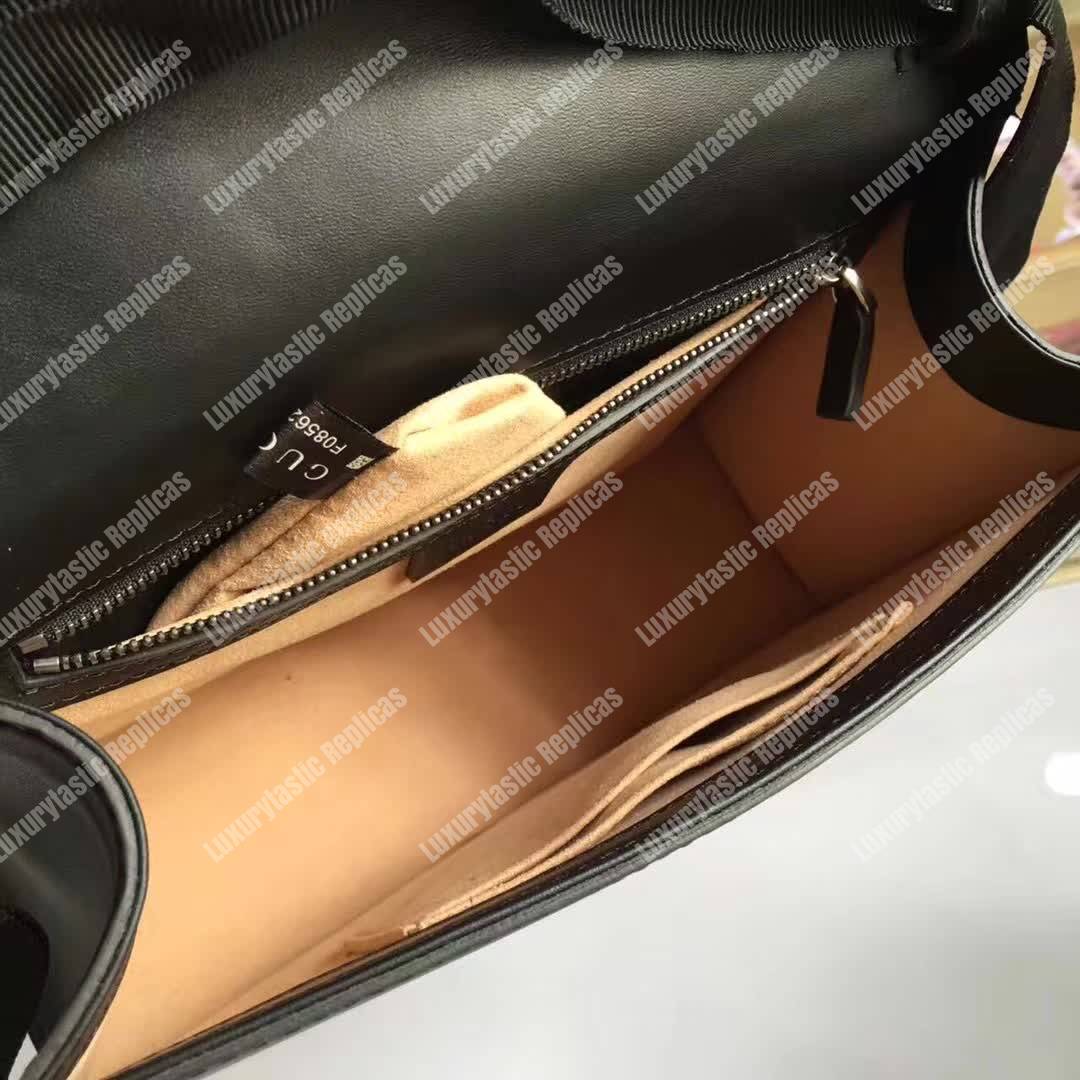 G*u*i lilith leather top handle bag black