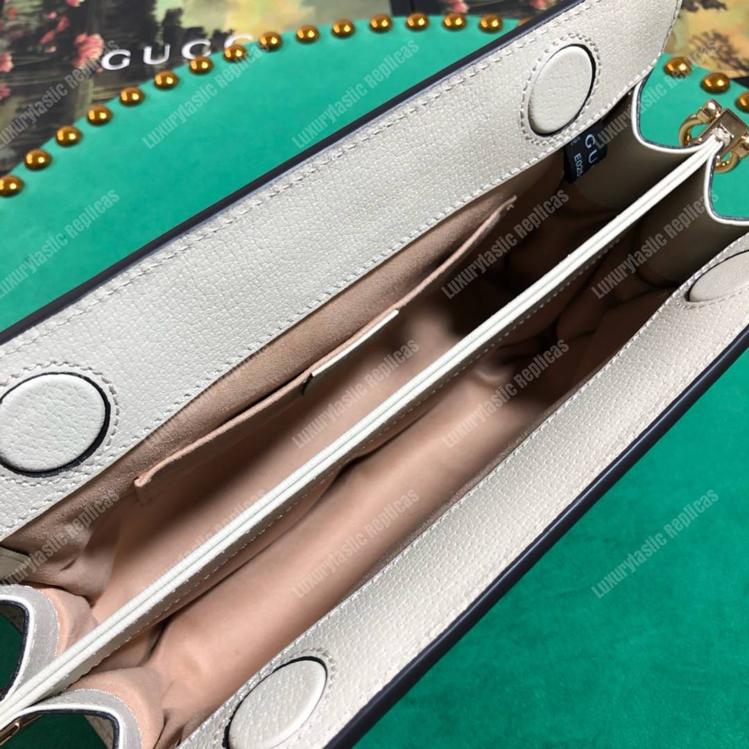 G*u*i ophidia gg flora small shoulder bag white