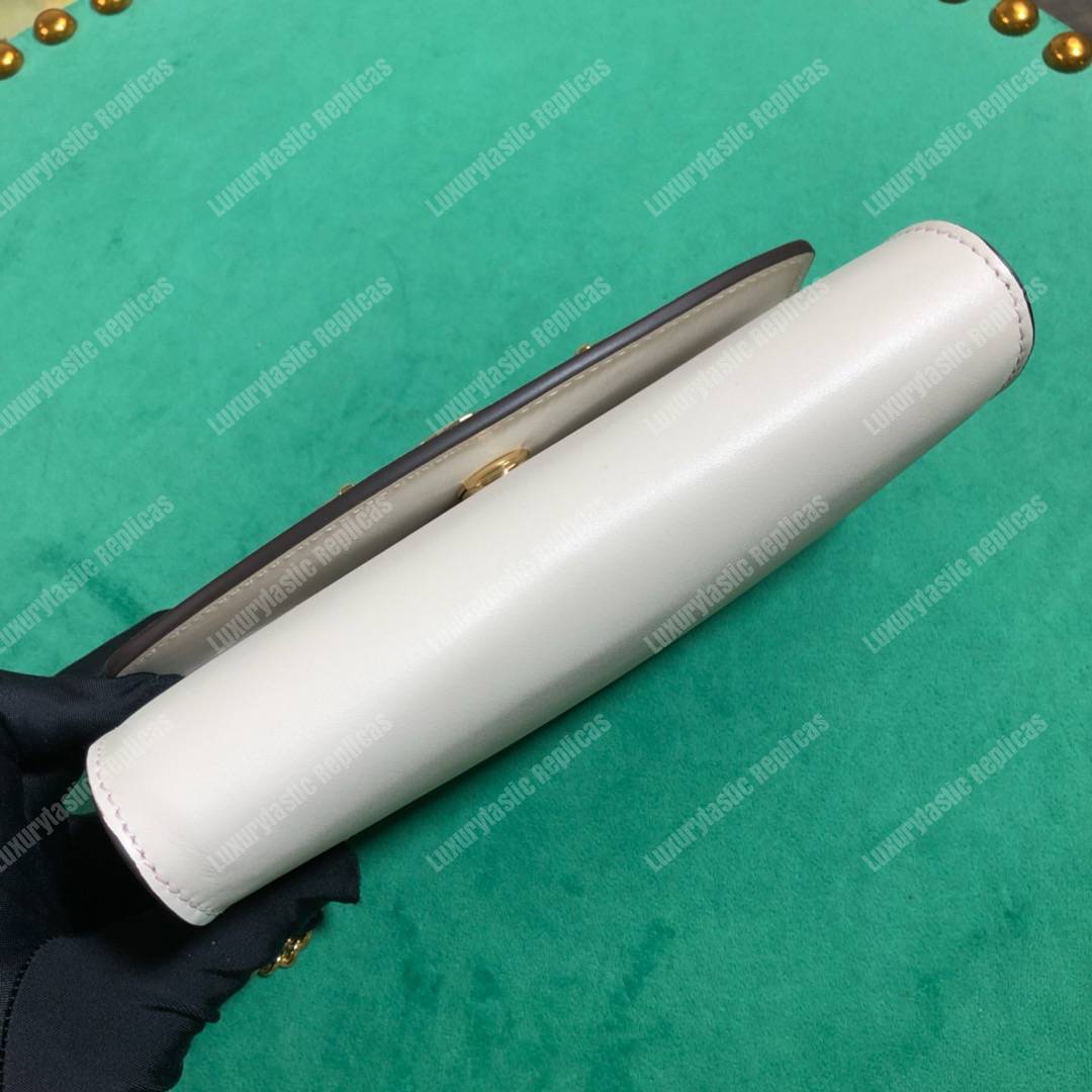 G*u*i zumi white smooth leather mini bag