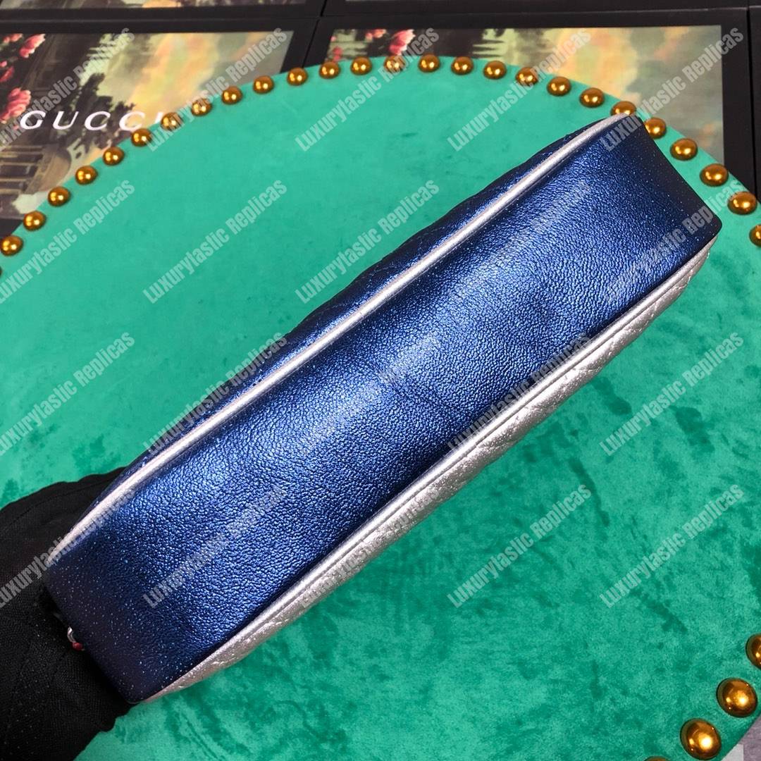 G*u*i laminated leather small shoulder bag blue/red