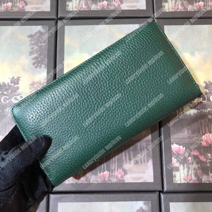 G*u*i garden leather zip around wallet green with butterfly