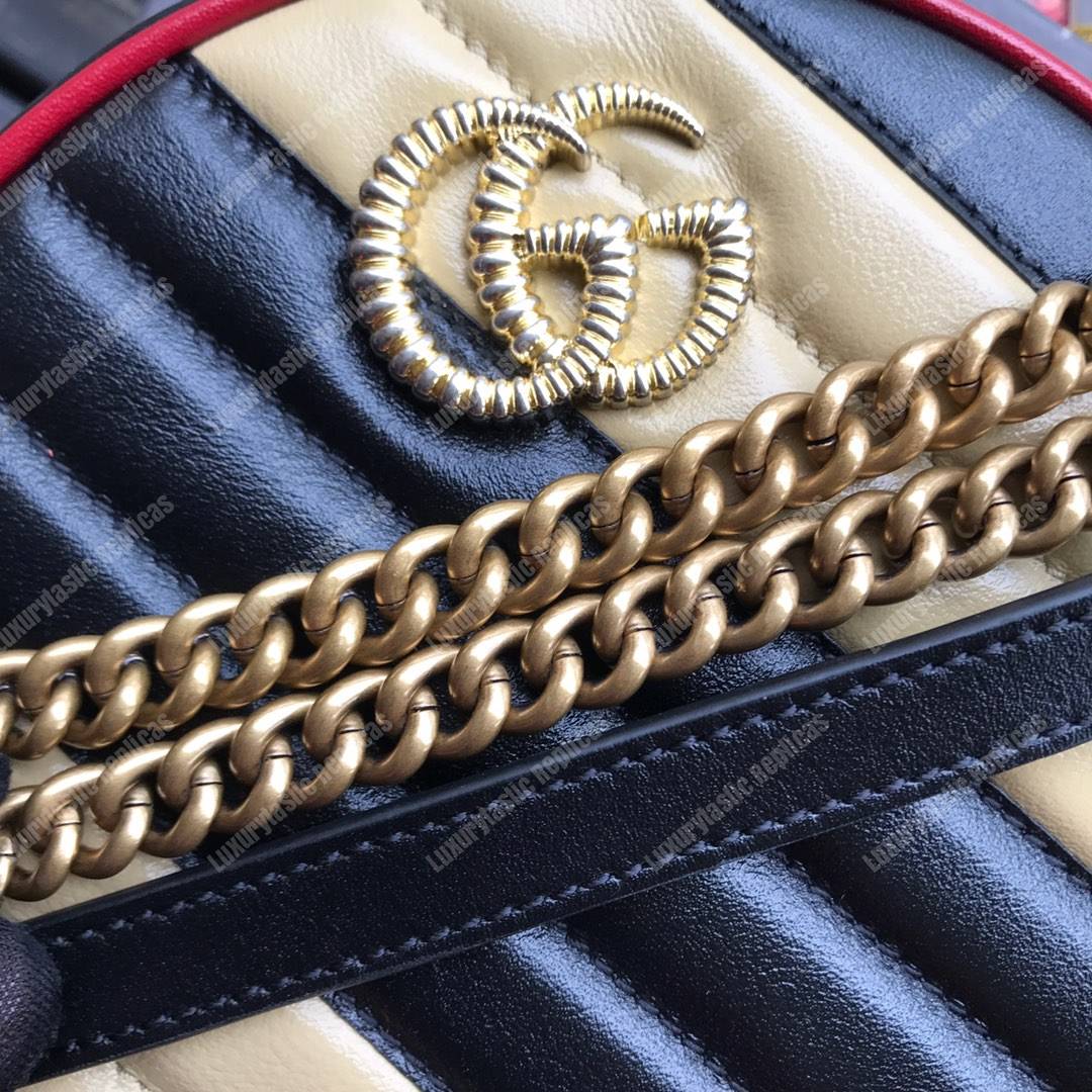 G*u*i gg marmont mini round shoulder bag beige black