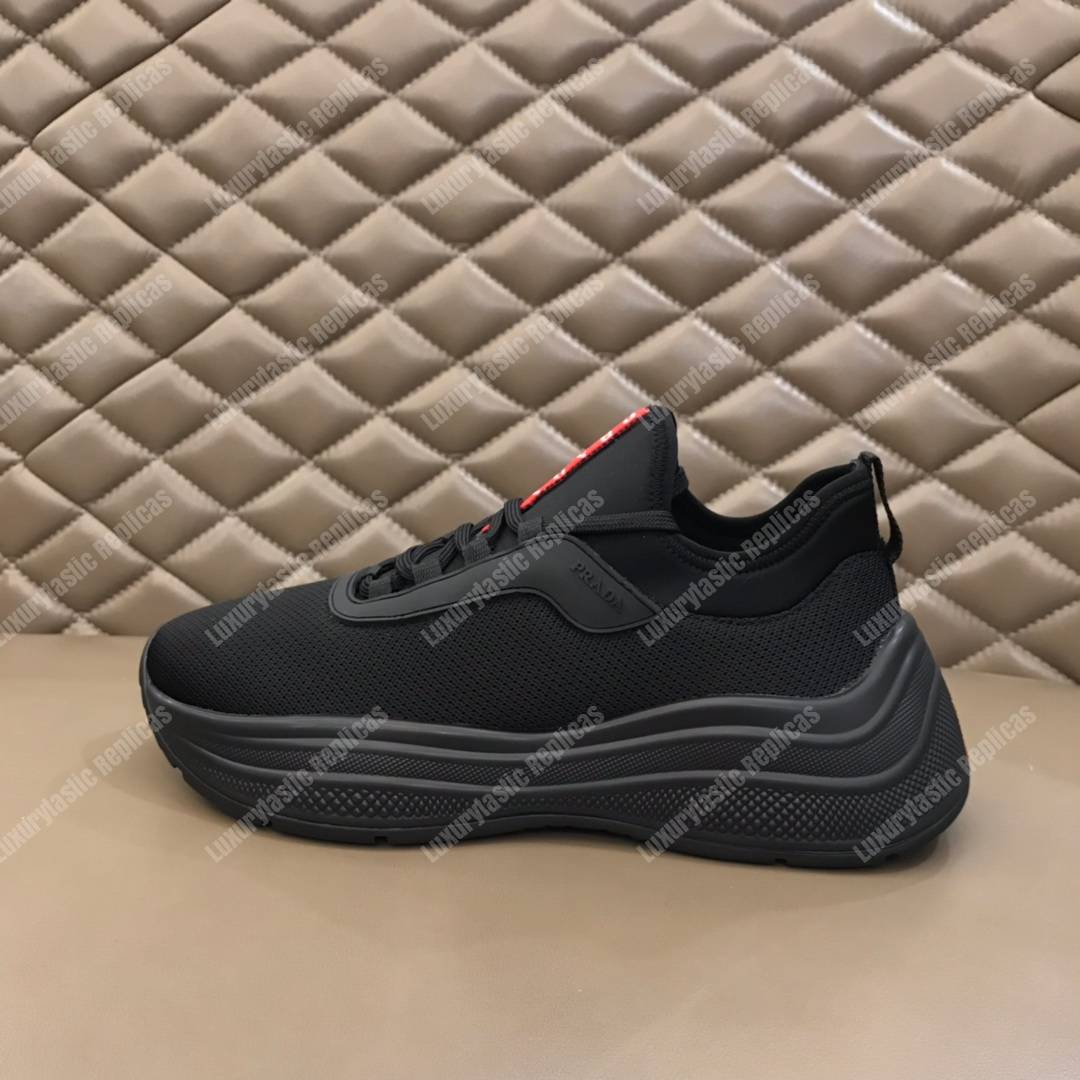 Pra*a mesh and neoprene sneakers full black