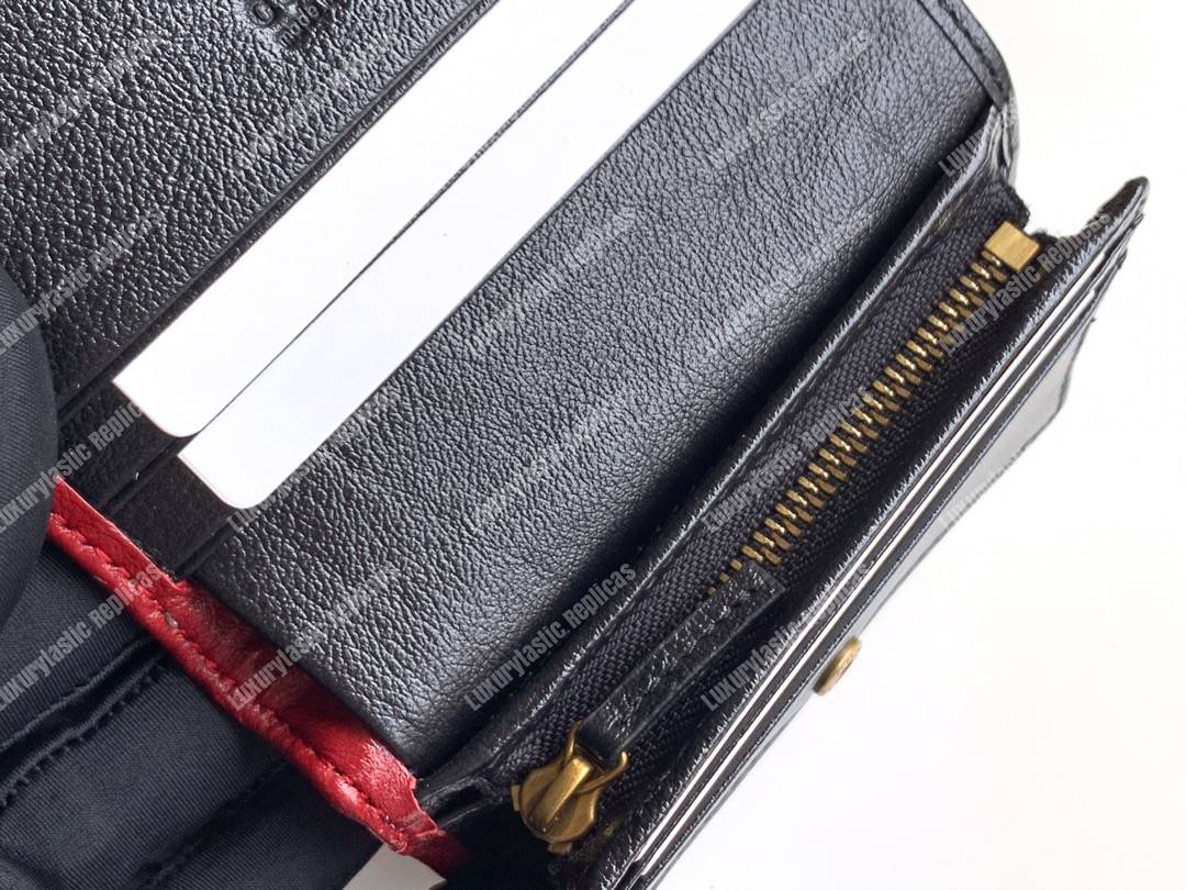 G*u*i gg marmont card case wallet black beige